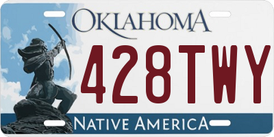 OK license plate 428TWY