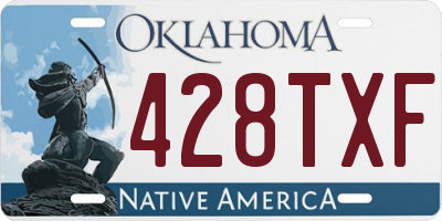 OK license plate 428TXF