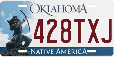 OK license plate 428TXJ