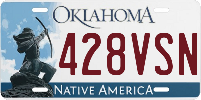 OK license plate 428VSN