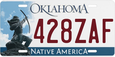 OK license plate 428ZAF