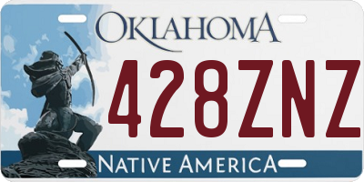 OK license plate 428ZNZ