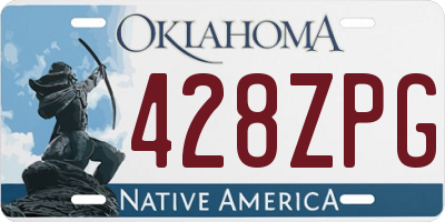 OK license plate 428ZPG