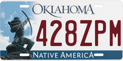 OK license plate 428ZPM