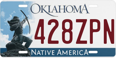 OK license plate 428ZPN