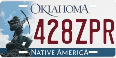 OK license plate 428ZPR