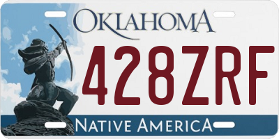 OK license plate 428ZRF