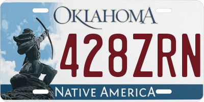 OK license plate 428ZRN