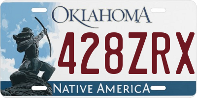 OK license plate 428ZRX