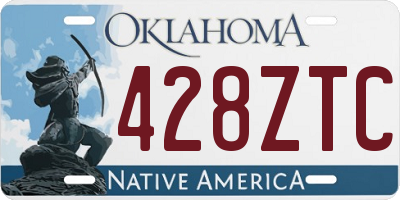 OK license plate 428ZTC