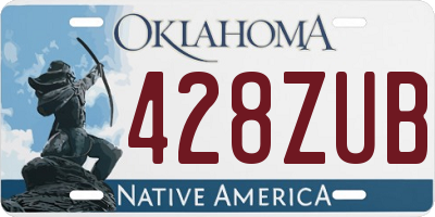 OK license plate 428ZUB