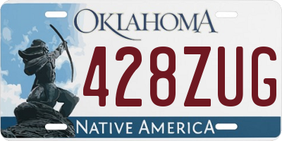 OK license plate 428ZUG