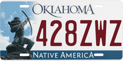 OK license plate 428ZWZ