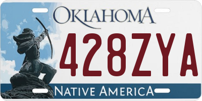 OK license plate 428ZYA
