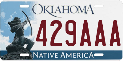 OK license plate 429AAA