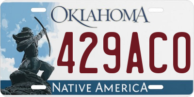 OK license plate 429ACO