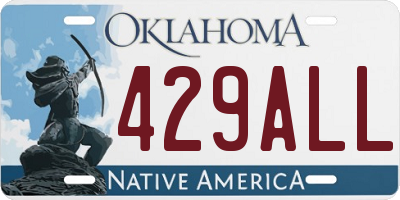 OK license plate 429ALL