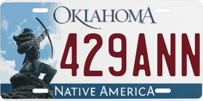 OK license plate 429ANN