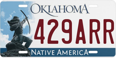 OK license plate 429ARR