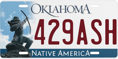 OK license plate 429ASH
