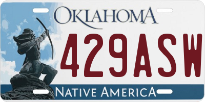 OK license plate 429ASW