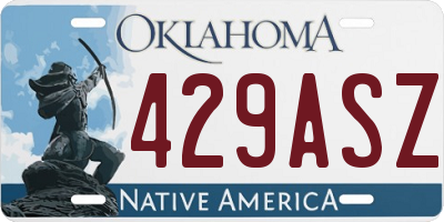 OK license plate 429ASZ