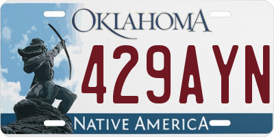 OK license plate 429AYN