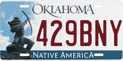 OK license plate 429BNY