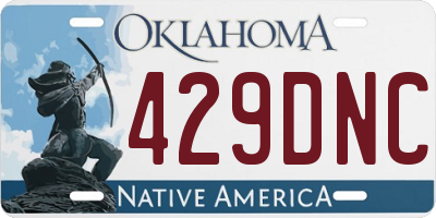 OK license plate 429DNC