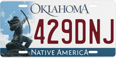OK license plate 429DNJ