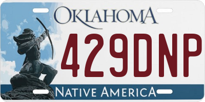 OK license plate 429DNP