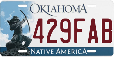OK license plate 429FAB