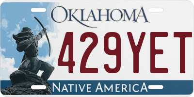OK license plate 429YET
