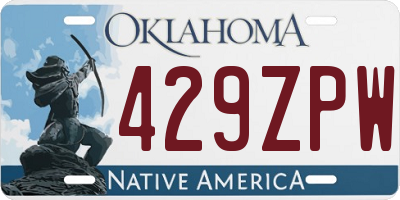 OK license plate 429ZPW