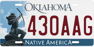 OK license plate 430AAG