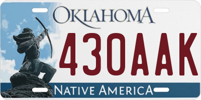 OK license plate 430AAK