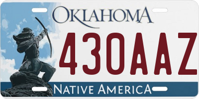 OK license plate 430AAZ