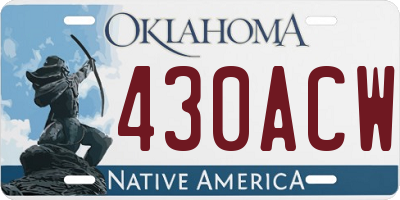 OK license plate 430ACW