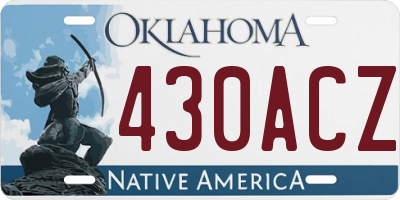 OK license plate 430ACZ