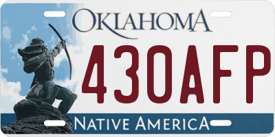 OK license plate 430AFP