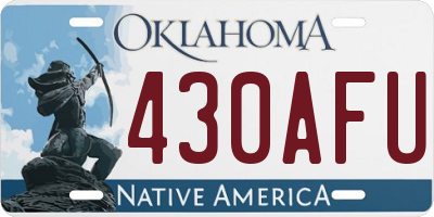OK license plate 430AFU