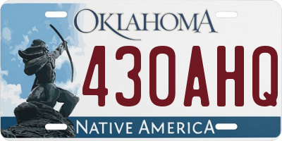 OK license plate 430AHQ