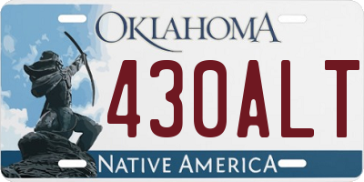 OK license plate 430ALT