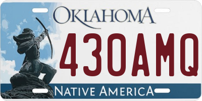 OK license plate 430AMQ