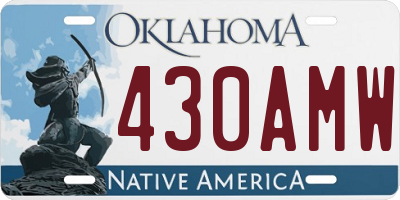 OK license plate 430AMW
