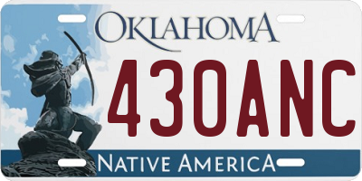 OK license plate 430ANC