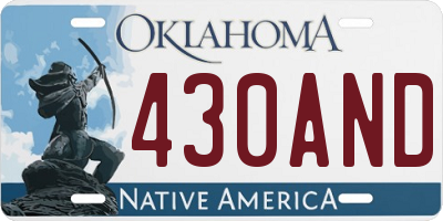 OK license plate 430AND