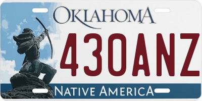 OK license plate 430ANZ