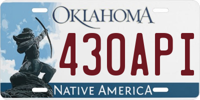 OK license plate 430API