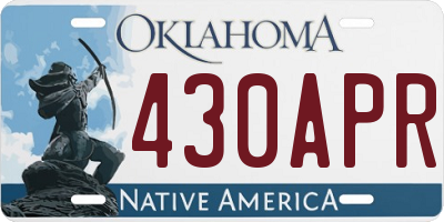 OK license plate 430APR